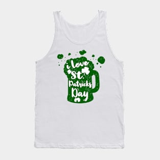 St Patrick's Day Irish Funny Clover Shamrock Beer Silhouette Tank Top